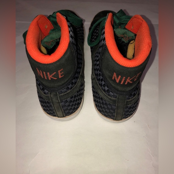 Nike Blazer Mid Woven Black Green Orange Shoes Mens Size 10  Authentic - Picture 2 of 13